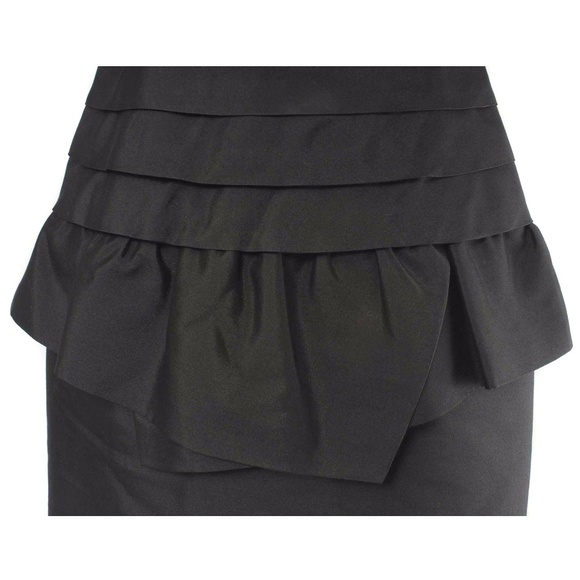 REISS Black ‘Mattie’ Peplum Silk & Wool Blend Sleeveless Dress Size 2 - Picture 6 of 7